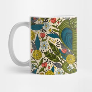 Cobra Snake with Floral Decor Mug